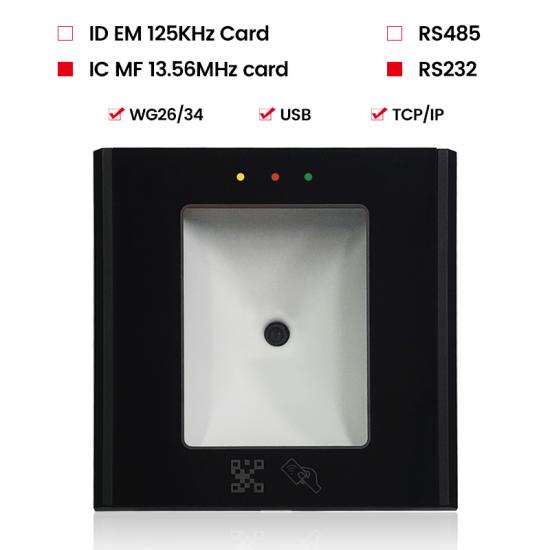 1D, QR code and 13,56 MHz RFID barcode reader